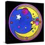 Pop Art Moon Circle-Howie Green-Stretched Canvas