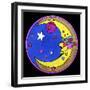 Pop Art Moon Circle-Howie Green-Framed Giclee Print