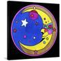 Pop Art Moon Circle-Howie Green-Stretched Canvas