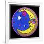 Pop Art Moon Circle-Howie Green-Framed Giclee Print