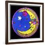 Pop Art Moon Circle-Howie Green-Framed Giclee Print