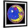 Pop Art Moon Circle-Howie Green-Framed Giclee Print