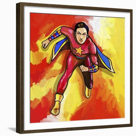 Pop Art Mr Superhero-Howie Green-Framed Giclee Print