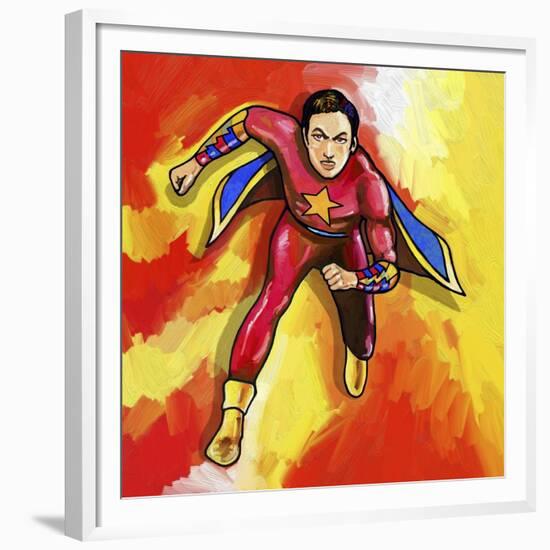 Pop Art Mr Superhero-Howie Green-Framed Giclee Print