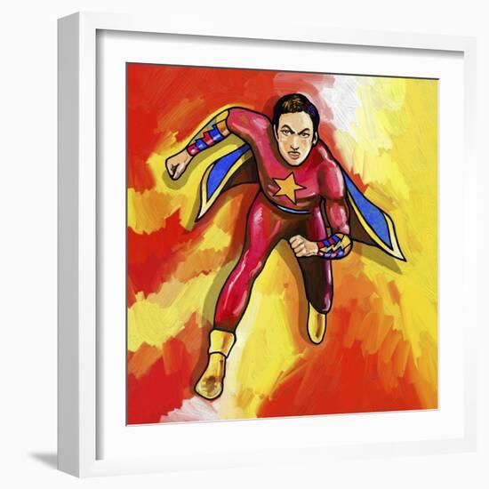 Pop Art Mr Superhero-Howie Green-Framed Giclee Print