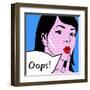 Pop Art Oops Lady-NatalieBurrows-Framed Art Print