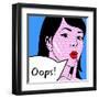 Pop Art Oops Lady-NatalieBurrows-Framed Art Print