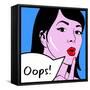 Pop Art Oops Lady-NatalieBurrows-Framed Stretched Canvas