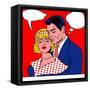 Pop Art Painting of Couple-UltraPop-Framed Stretched Canvas