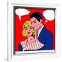 Pop Art Painting of Couple-UltraPop-Framed Art Print