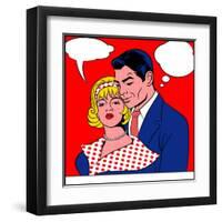 Pop Art Painting of Couple-UltraPop-Framed Art Print