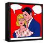 Pop Art Painting of Couple-UltraPop-Framed Stretched Canvas