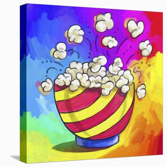 Pop-Art Popcorn Bowl-Howie Green-Stretched Canvas