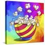 Pop-Art Popcorn Bowl-Howie Green-Stretched Canvas