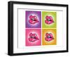 Pop Art Red Lips and Teeth-null-Framed Art Print