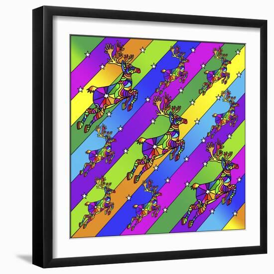 Pop Art Reindeer-Howie Green-Framed Giclee Print