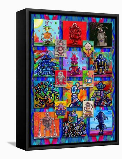 Pop Art Robots-Howie Green-Framed Stretched Canvas