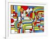 Pop Art Stripes Curve-Howie Green-Framed Giclee Print