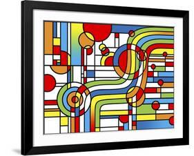 Pop Art Stripes Curve-Howie Green-Framed Giclee Print