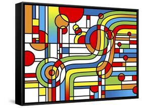 Pop Art Stripes Curve-Howie Green-Framed Stretched Canvas