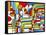 Pop Art Stripes Curve-Howie Green-Framed Stretched Canvas