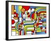 Pop Art Stripes Curve-Howie Green-Framed Giclee Print