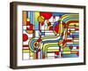 Pop Art Stripes Curve-Howie Green-Framed Giclee Print