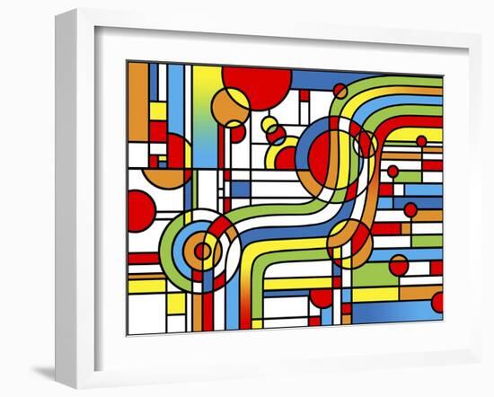 Pop Art Stripes Curve-Howie Green-Framed Giclee Print