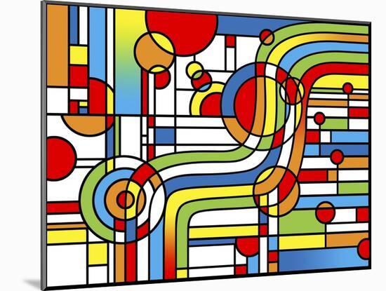 Pop Art Stripes Curve-Howie Green-Mounted Giclee Print