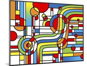 Pop Art Stripes Curve-Howie Green-Mounted Giclee Print