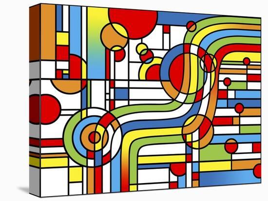 Pop Art Stripes Curve-Howie Green-Stretched Canvas