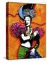 Pop Art Tutti Fruiti Lady-Howie Green-Stretched Canvas