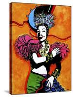 Pop Art Tutti Fruiti Lady-Howie Green-Stretched Canvas