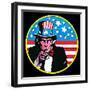 Pop Art Uncle Sam Circle-Howie Green-Framed Giclee Print