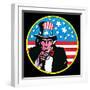 Pop Art Uncle Sam Circle-Howie Green-Framed Giclee Print