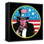 Pop Art Uncle Sam Circle-Howie Green-Framed Stretched Canvas