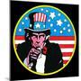 Pop Art Uncle Sam Circle-Howie Green-Mounted Giclee Print