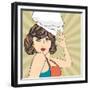 Pop Art Woman Cook-Eva Andreea-Framed Premium Giclee Print