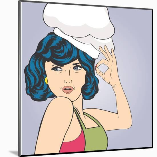 Pop Art Woman Cook-Eva Andreea-Mounted Art Print