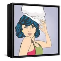 Pop Art Woman Cook-Eva Andreea-Framed Stretched Canvas