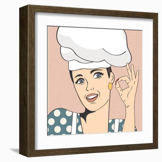 Pop Art Woman Cook-Eva Andreea-Framed Art Print