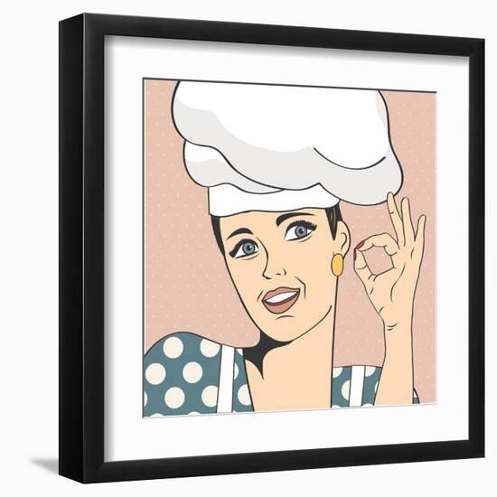 Pop Art Woman Cook-Eva Andreea-Framed Art Print