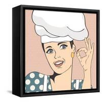 Pop Art Woman Cook-Eva Andreea-Framed Stretched Canvas