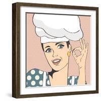 Pop Art Woman Cook-Eva Andreea-Framed Art Print