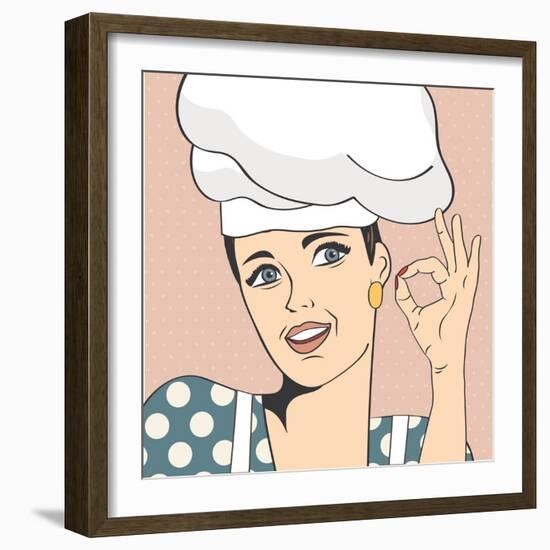 Pop Art Woman Cook-Eva Andreea-Framed Art Print