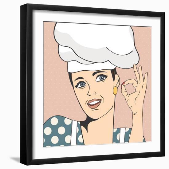 Pop Art Woman Cook-Eva Andreea-Framed Art Print