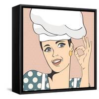 Pop Art Woman Cook-Eva Andreea-Framed Stretched Canvas