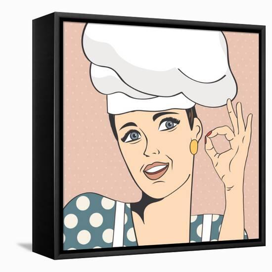 Pop Art Woman Cook-Eva Andreea-Framed Stretched Canvas