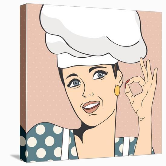 Pop Art Woman Cook-Eva Andreea-Stretched Canvas