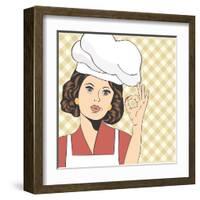 Pop Art Woman Cook-Eva Andreea-Framed Art Print